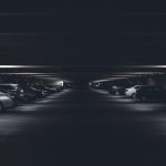 car under building